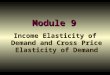 Module 9 Income Elasticity of Demand and Cross Price Elasticity of Demand 1