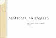 Sentences in English By Yang Ying & Janet Chan. Outline 1) Understanding three types of sentences  Simple sentence  Compound sentence  Complex sentence