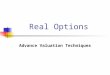 Real Options Advance Valuation Techniques. Advanced Financial Management 2 What is an Option? An option gives the holder the right, but not the obligation