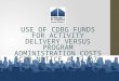 USE OF CDBG FUNDS FOR ACTIVITY DELIVERY VERSUS PROGRAM ADMINISTRATION COSTS CPD NOTICE # 13-07