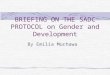 BRIEFING ON THE SADC PROTOCOL on Gender and Development By Emilia Muchawa