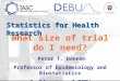 What size of trial do I need? Peter T. Donnan Professor of Epidemiology and Biostatistics Co-Director of TCTU Statistics for Health Research