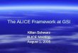 The ALICE Framework at GSI Kilian Schwarz ALICE Meeting August 1, 2005