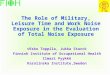 The Role of Military, Leisure Time and Work Noise Exposure in the Evaluation of Total Noise Exposure ©Esko Toppila, Jukka Starck Finnish Institute of Occupational