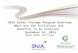 PRESENTATION TITLE GOES HERE SNIA Green Storage Program Overview What are the Activities and Benefits to be Involved November 14, 2014 Wayne Adams, GSI