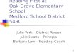 1 Reading First at Oak Grove Elementary School Medford School District 549C Julie York – District Person Julie Evans – Principal Barbara Low – Reading