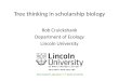 Tree thinking in scholarship biology Rob Cruickshank Department of Ecology Lincoln University