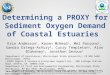 Determining a PROXY for Sediment Oxygen Demand of Coastal Estuaries Erin Anderson 1, Karen McNeal 1, Mel Parsons 2, Sandra Ortega-Achury 3, Curry Templeton