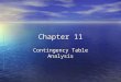 Chapter 11 Contingency Table Analysis. Nonparametric Systems Another method of examining the relationship between independent (X) and dependant (Y) variables