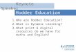 Hodder Education 1.Who are Hodder Education? 2.What is Dynamic Learning? 3.What print & digital resources do we have for maths and English? Keynote Speaker