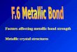 Factors affecting metallic bond strength Metallic crystal structures