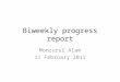 Biweekly progress report Monzurul Alam 11 February 2011