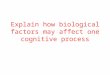 Explain how biological factors may affect one cognitive process