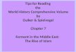 Tips for Reading the World History Comprehensive Volume by Duiker & Spielvogel Chapter 7 Ferment in the Middle East: The Rise of Islam