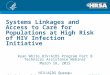 Systems Linkages and Access to Care for Populations at High Risk of HIV Infection Initiative Ryan White HIV/AIDS Program Part B Technical Assistance Webinar