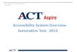 Summative Test: 2015 Accessibility System Overview South Carolina ACT Aspire Presentation Spring 2015