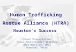 Human Trafficking Rescue Alliance (HTRA) Houston’s Success Panel Presentation Texas Abolitionist Workshop September 24, 2011 Houston, Texas