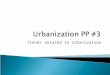 Trends related to Urbanization.  Most of the land in urban settlements is devoted to housing, where people live within U.S. urban areas ◦ the most fundamental