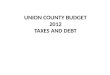 UNION COUNTY BUDGET 2012 TAXES AND DEBT. How I got here Pension Funding in NJ: Bad Assumptions Contribution Holidays Unfunded Benefit Promises Are we