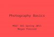 Photography Basics MSET 365 Spring 2011 Megan Precord