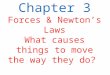 Chapter 3 Forces & Newton’s Laws What causes things to move the way they do?