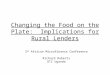 Changing the Food on the Plate: Implications for Rural Lenders 3 rd African Microfinance Conference Richard Roberts GTZ Uganda