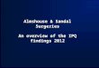 Almshouse & Sandal Surgeries An overview of the IPQ findings 2012