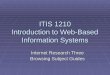 ITIS 1210 Introduction to Web-Based Information Systems Internet Research Three Browsing Subject Guides