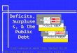 © 2005 McGraw-Hill Ryerson Ltd. Macroeconomics, Chapter 10 1 Deficits, Surpluses, & the Public Debt SLIDES PREPARED BY JUDITH SKUCE, GEORGIAN COLLEGE