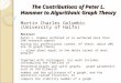 The Contributions of Peter L. Hammer to Algorithmic Graph Theory Martin Charles Golumbic (University of Haifa) Abstract Peter L. Hammer authored or co-authored