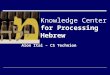Knowledge Center for Processing Hebrew Alon Itai – CS Technion