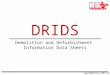 Demolition and Refurbishment Information Data Sheets DRIDS