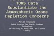 Nimbus BUV and TOMS Data Substantiate the Atmospheric Ozone Depletion Concerns Arlin Krueger Joint Center for Earth Systems Technology University of Maryland,