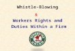 Whistle-Blowing & Workers Rights and Duties Within a Firm