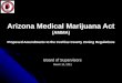 Arizona Medical Marijuana Act (AMMA) Proposed Amendments to the Cochise County Zoning Regulations Board of Supervisors March 15, 2011