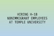 HIRING H-1B NONIMMIGRANT EMPLOYEES AT TEMPLE UNIVERSITY