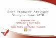 Beef Producer Attitude Study – June 2010 Prepared for Cattlemen’s Beef Board By Aspen Media and Market Research