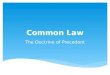 Common Law The Doctrine of Precedent. High Court Supreme Court (Court of Appeal) Supreme Court (Trial Division) County Court Magistrates’ Court The Court