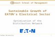Sustainable Growth of EATON’s Electrical Sector Optimization of the Distribution Network 1 Krannert School of Management Purdue University