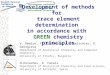 Seventh National Conference on Chemistry International Conference on Green Technologies and Environmental Protection Development of methods for trace element