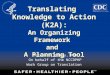 Translating Knowledge to Action (K2A): An Organizing Framework and A Planning Tool Teresa J. Brady, PhD On behalf of the NCCDPHP Work Group on Translation