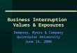 Business Interruption Values & Exposures Dempsey, Myers & Company Quinnipiac University June 14, 2006