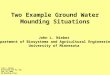 John L. Nieber Biosystems and Ag. Eng. Feb. 21, 2006 GW Mounding Forum Two Example Ground Water Mounding Situations John L. Nieber Department of Biosystems