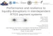 1 Sandia National Laboratories Performance and resilience to liquidity disruptions in interdependent RTGS payment systems Fabien Renault 1 Morten L. Bech