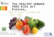 The HEALTHY HUNGER FREE KIDS ACT Evolves… What to expect in school year 2013 - 2014 Presented by: Loriann Knapton, DTR, SNS Child Nutrition consultant
