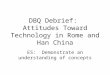 DBQ Debrief: Attitudes Toward Technology in Rome and Han China ES: Demonstrate an understanding of concepts