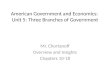 American Government and Economics: Unit 5: Three Branches of Government Mr. Chortanoff Overview and Insights Chapters 10-18