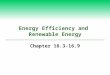 Energy Efficiency and Renewable Energy Chapter 16.3-16.9