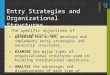 Chapter 9 Entry Strategies and Organizational Structures 1. DESCRIBE how an MNC develops and implements entry strategies and ownership structures. 2. EXAMINE