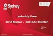 Sydneytafe.edu.aureal skills, endless possibilities Leadership Forum 30 July 2014 David Riordan – Institute Director